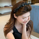 Jiao Xuefei simple bow rhinestone mesh headband hair accessories face wash hair pressure headband with teeth anti-slip women's high skull new style