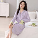 Langsha Frühling und Herbstnacht mit Brustpolster Frauen-Pyjamas Rock Frühling und Herbststil Xinjiang Baumwolle Langarm Herbst Herbst Dünne Hemdkleid 7xrtb-2694 L Frauen [100-120jin [Jin gleich 0,5 kg]]