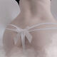 Evil girl's crotchless lace sexy sexy panties bow T-string women's summer white one-size-fits-all