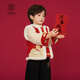 Today and ancient boys' New Year's wear Chinese style winter new Hanfu red New Year's Tang suit (top only) Chinese red 110