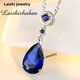 Sapphire Pendant Women's Colorful Gemstone Tanzanite Necklace Sterling Silver Plated 18K Gold Fashionable Colorful Treasure Treasure