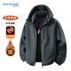 JEANSWEST jacket men's autumn and winter casual loose warm thickened polar fleece jacket hooded versatile comfortable fleece top for men