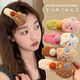 XPEL Plush Pudding Bear Clip Women's Autumn and Winter Large Duckbill Clip Headwear Side Bangs Hairpin Forehead Broken Hairpin Plush Bear Hairpin Set of 4 Approximately 13cm