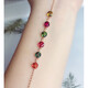Jiaye 18k natural colored treasure, Brazilian tourmaline green and red bracelet, diamond and gem inlay, hand jewelry, picture color