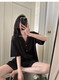 Le même pyjamas sur la glace et la soie de neige de Yilan pour les femmes dans un style coréen d'été, shorts mignons à rayures haut de gamme Suit en soie de glace à la maison # YX-9214 M 75-98Jin [Jin est égal à 0,5 kg]