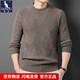 New winter 100% pure sheep wool thickened solid color sweater base layer middle-aged men's warm wool sweater 0828 Yanyutuo XL (175) Recommended 145-160 Jin Jin equals 0.5 kg