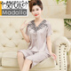 Pajamas modales de mediana edad y ancianos para mujeres para el traje de manga corta de la manga corta de Summer Silk Silk para madres de mediana edad 683 Polvo profundo M Peso recomendado 80-100 Jin [Jin iguala 0.5 kg]