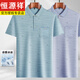 
Hengyuanxiang daddy wear lapel ice silk short-sleeved T-shirt for middle-aged men's casual T-shirt for middle-aged and elderly thin POLO shirt summer clothes T ice silk-9851 green real pocket 2XL 54/180