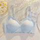 Summer delgados senos pequeños sin marcas, ropa interior de soporte suave de gelatina para mujeres que recolectan senos sin anillos de acero, senos grandes, sujetadores pequeños. Piece simple [Champagne White] M tamaño [34/75ABC]