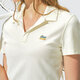
Instant Shanye Monterest retro 7A antibacterial tennis sports polo shirt solid color slim short-sleeved women's style gardenia white S (WS)