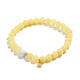 Qingcheng Mountain Natural Genuine Unoptimized Russian White Flower Beeswax Bracelet Women's Amber Pixiu Versatile Bracelet for Gifts and Toys 6mm White Flower Sea Pattern Stone Bracelet Has Been Fragranced