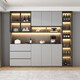 
Oppein 2025 new side cabinet storage high cabinet integrated with wall modern simple living room cabinet household wine cabinet storage style 12240*40*220 SF Express installation