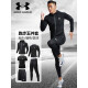 安德玛（Under Armour）【显瘦塑形】夏季UA健身服运动套装气质男篮球跑步篮球训练服速干 UA9755黑灰五件套 M(适合90-110斤)