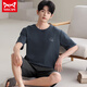 Catman Miiow New Herren Pyjamas Summer Shorts Shorts Modal Cool Thin Style Plus Size Rund Neck 9713 L [Gewicht 100-120 Jin [Jin entspricht 0,5 kg]]]