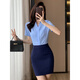 璐依雅涵酒店前台工作服女衬衫白色短袖面试套装空姐制服职业气质白衬衣 KSL-693D白色衬衫(暗门襟) 方领 S