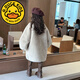 G.Duckkids Fur Coat Fur Coat Autumn and Winter New Imitation Mink Vintage Mid-Long-Long-Long Longitud Puja de piel de pieles de pieles Color de albaricoque 100 Altura recomendada 90-100cm 3-4 años