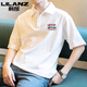 Lilang American retro men's polo shirt short-sleeved loose versatile lapel T-shirt summer pure cotton half-sleeved top [3895-WASP] White XL 130-150Jin [Jin equals 0.5 kg]