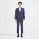 Lilang Youth Business Men's Double Elastic Suit Suit Men's Striped Easy-Care Suit Formal Two-piece Set Dark Blue (1SA) 175A