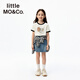 
little MO/Co. Cat and mouse co-branded series little moco children's clothing 25 autumn clothes children's antibacterial parent-child short-sleeved T-shirt off-white antibacterial 140 140/68