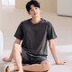 2025新款夏季男士睡衣莫代尔套头圆领大码休闲宽松家居服 XYi-9731# 3XL