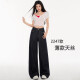 简方位深蓝美式宽松阔腿牛仔裤女2025年夏季新款垂感慵懒休闲拖地直筒裤 9893深蓝长裤 XS