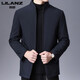 Lilan Men's 2025 Spring and Autumn New Stand Collar Jacket Men's Cotton Jacket Fashion Business Casual Cotton Jacket Men's Trend 8610 Navy Blue (Stand Collar and Cotton) M 170