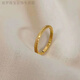 RSRDDY Old Phoenix Authentic Gold Pigment Ring Frosted Simple Index Finger Ring Sand Gold Fashionable Men and Women Gold Ring 2MM Gypsophila Same Style Same Style Ring No. 9 125-150Jin Jin is equal to 0.5 kg Same Style Same Style