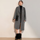 Bailuyu Winter Wool Blended Double-sided Wool Coat Temperament Lapel Thick Long Coat Jacket for Women Dark Gray 1 M