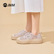 快乐玛丽（J&M）网面鞋女2025夏季新款蕾丝透气厚底乐福鞋一脚蹬休闲通勤帆布鞋女 米白色 38