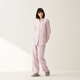 MUJI self-operated limited edition women's no side seams double-layer gauze pajamas soft cotton underwear light pink plaid L