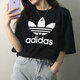 阿迪达斯 （adidas）女装运动套装 三叶草时尚休闲服短袖T恤衫宽松透气休闲短裤两件套 IR9533+JE1309 S