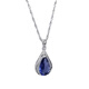 Fat Donglai same style tanzanite necklace retro style 925946 silver pendant drop-shaped inlaid blue zircon water wave chain single pendant