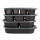 Nueva caja de almuerzo desechable Rectangular Japanese Box Box Caja de comida rápida Caja de comida de sushi Partition de plástico SZ1047 Grid doble con tapa 550ml 500 sets