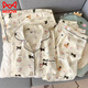 Cat Man (Miiow) Pajama de algodón puro para mujeres en la gasa delgada de verano Cardigans japoneses de algodón de manga corta Cardigans con juego de tres piezas Spring Yunduo Cotton-J9901# Paradise Puppy Set M [sugerencia 75-100Jin [Jin equivale a 0.5 kg]]]