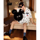 Gongdie Disney Mickey Pajamas pour femmes à manches courtes à manches à manches courtes Coton Cotton Home Clothing Outdoor Set Magke Mickey Set à manches courtes XL (suggéré 120-140jin [Jin est égal à 0,5 kg]))