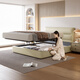 KUKA Modern Simple Leather Bed Bedroom 8227 Crescent Rice Storage + Single Bag Spring Latex Mat 1800*2000