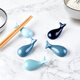 MZXM Japan imported quality 4 pack creative cute spoon holder spoon holder whale ceramic chopstick holder chopstick holder chopstick pillow home use sapphire blue 1 pack