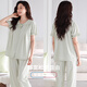 Modal Pyjamas für Frauen im Sommer reines Baumwoll 2025 Neue Kurzärmel mit integrierten Hose in integrierter Style und Home-Kleidungsstück 694 Meter weiß mit Brustpolster Pull-up-Baumwoll-Strickjacke 2xl (170-175): Geeignet für 140-165jin [Jin gleich 0,5 kg].