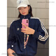 Adidas Adidas Clover 2025 summer classic hidden blue striped stand collar jacket IR9893 IR9893 Navy blue_guaranteed authentic L