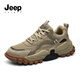 
JEEP SPIRIT Jeep Men's Shoes 2025 Summer New Breathable Casual Shoes Men's Teen Outdoor Sports Daddy Shoes Men's Rock Sand Color 42