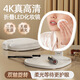 LED high-definition make-up mirror folding portable travel make-up mirror desktop dormitory office desktop with light beauty mirror pure high-definition mirror without light yellow