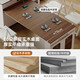 Suizhi solid wood island dining table integrated retractable multi-functional household small apartment modern simple folding dining table and chairs Foldable island table (fixed socket) without tea stove Telescopic island table (including cabinet) - single dining table