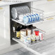 
YWZR fruit and vegetable basket 500 cabinet vegetable basket 600 kitchen 304 stainless steel 800 drawer basket vegetable storage damping slide rail Double layer 41 depth 720 cabinet flat basket - inner width 675-695 multi-layer_drawer type_door opening