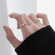 Mondele Fashion Ring Möbius Ring S999 Silver Light Luxury Index Finger Ring Open Ring Niche Design Ring 999 Silver Möbius Ring Nail Sand Style