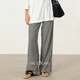 Le pantalon Soong / Plaid Pantalon classique en noir et blanc à plaid contrasté Soft Summer Mid-Wide-leg-leg décontracté Pantalon 6623 Plaid noir et blanc en avant-vente [Code de carte petit] 36 (tour de taille 62) [105jin [Jin est égal à 0,5 kg]]]