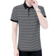 Polos de Hailan Polo a rayas Polo de manga corta para hombres Camisa de seda de hielo delgada de estilo coreano Camisa bordada casual 6626 Caki L (105120Jin [Jin equivale a 0.5 kg])