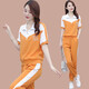 
Woodpecker Ice Silk Short Sleeve Fashion Casual Sportswear Set for Women 2025 Summer New Slim Running Suit Fashion Two-Piece Set [1389] Black XL [Suggested 111-125Jin [Jin equals 0.5 kg]]