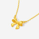 Saturday Lucky Yellow 18K Gold Necklace Women's Bow Pendant Sweet, Simple and Fashionable Holiday Gift for Girlfriend 40+5cm Bow Pendant