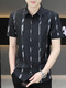 Hongdou (Hodo) Neues 2025 Sommer-Herren-Kurzärmel-Hemd Trendy hübsches High-End-Ice Seidenzoll Kleidung Dünnes kühles Hemd 7027 Black M 90-110Jin [Jin ist 0,5 kg]