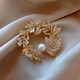 Ao Yan Lai Pearl Brooch Women's Scarf Button 2025 New Trendy Niche Design Decorative Accessories Gold